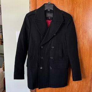 Banana Republic Black Double-Breasted Pea Coat